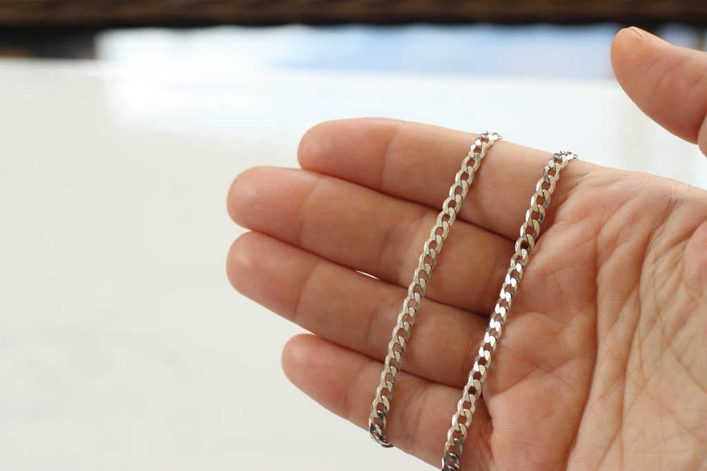 4mm Flat Curb Chain – Jaffa Jewelry